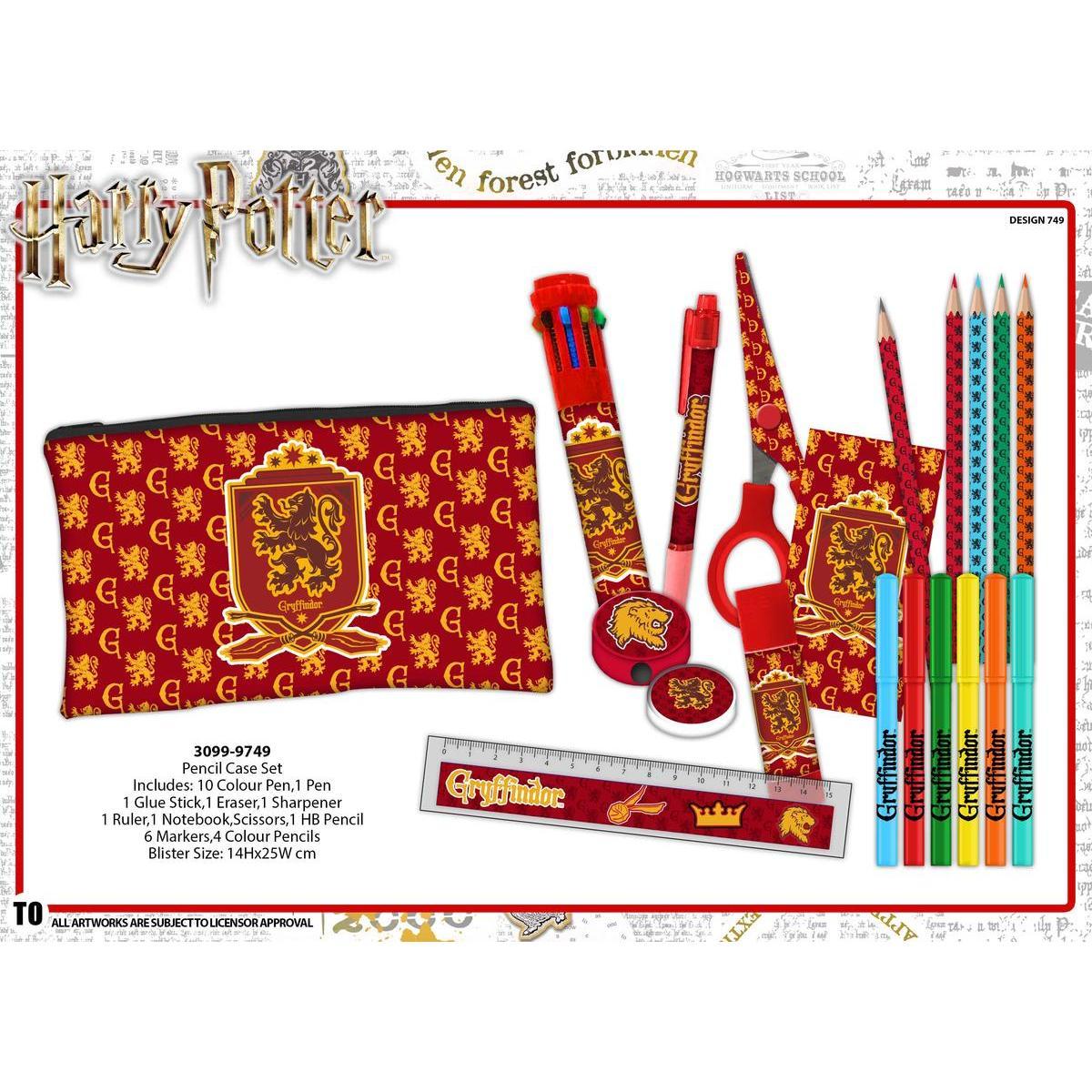 Trousse garnie Harry Potter - L 24 x l 14.5 cm - Multicolore