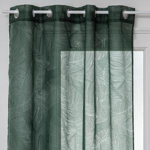 Voilage dévoré Feuilles - L 240 x l 140 cm - Vert - ATMOSPHERA