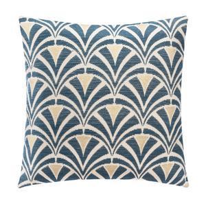 Housse de coussin Art Déco - L 40 x l 40 cm - Bleu - ATMOSPHERA