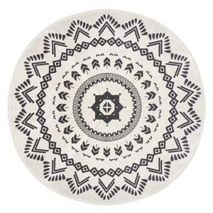 Tapis rond Nomade - ø 120 cm - Noir, Blanc - ATMOSPHERA