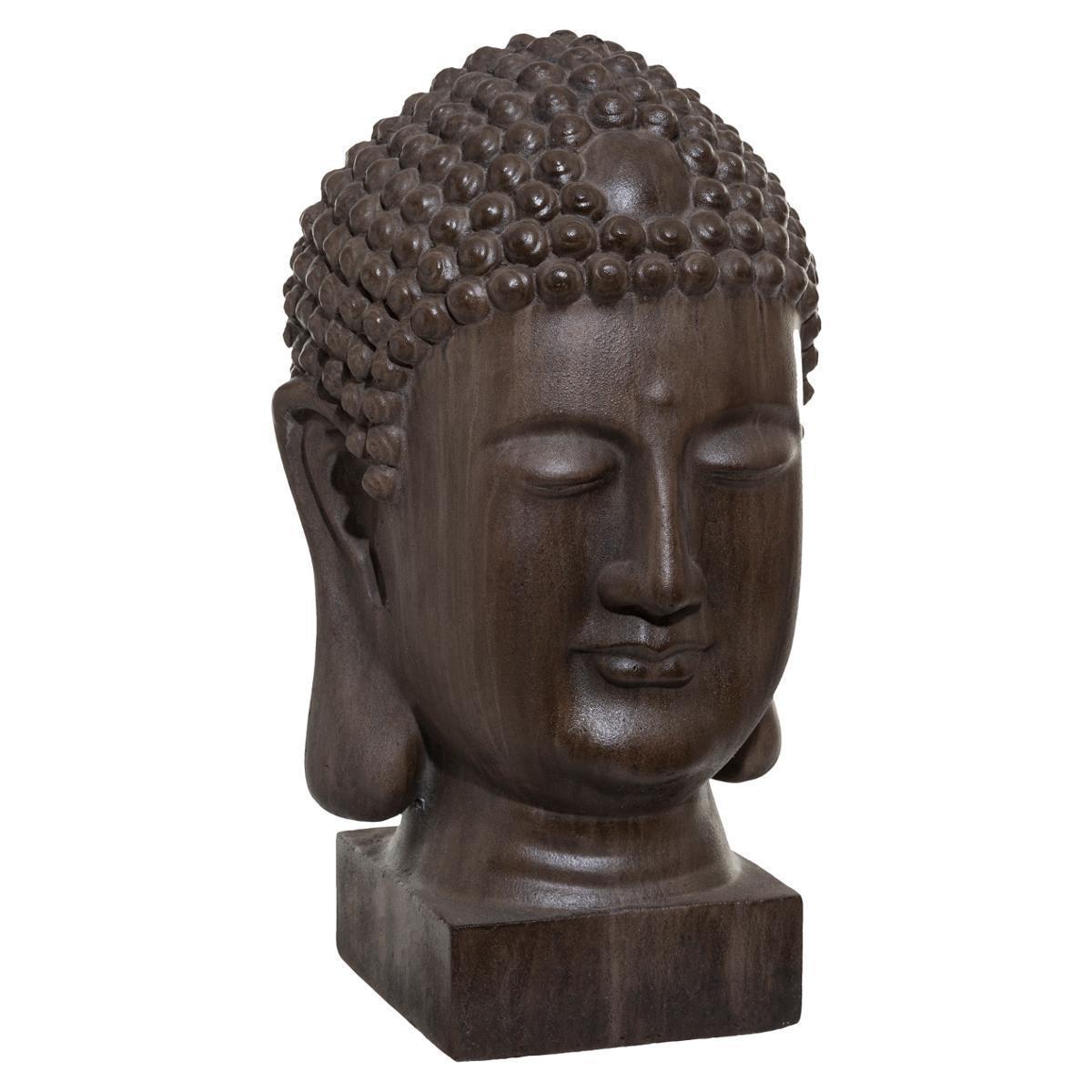 Visage de Bouddha surélevé - L 31 x H 51 x l 28 cm - Différents modèles - Marron - ATMOSPHERA
