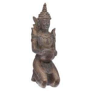 Bouddha à genoux - L 23 x H 50.5 x l 16.7 cm - Marron - ATMOSPHERA