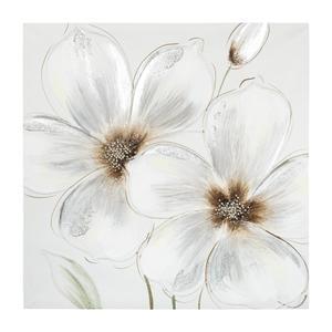 Toile peinte fleurs - 48 x 48 cm