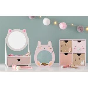 Boîte décorative lapin - L 22 x H 22 x l 10 cm - Rose, beige - MINI K.KOON