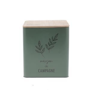 Boîte campagne - 14.5 x 14.5 x H 16 cm - Vert kaki