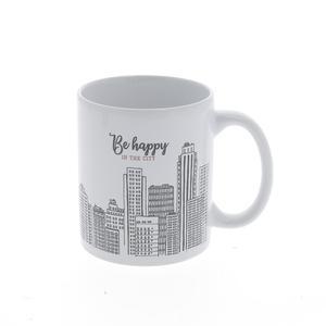 Mug Be Happy - 30 cl - Blanc