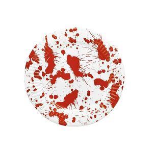 10 assiettes sanglantes - L 18 x H 18 cm - Rouge, blanc