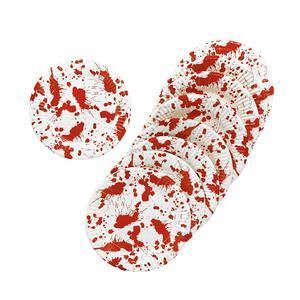 10 assiettes sanglantes - L 18 x H 18 cm - Rouge, blanc