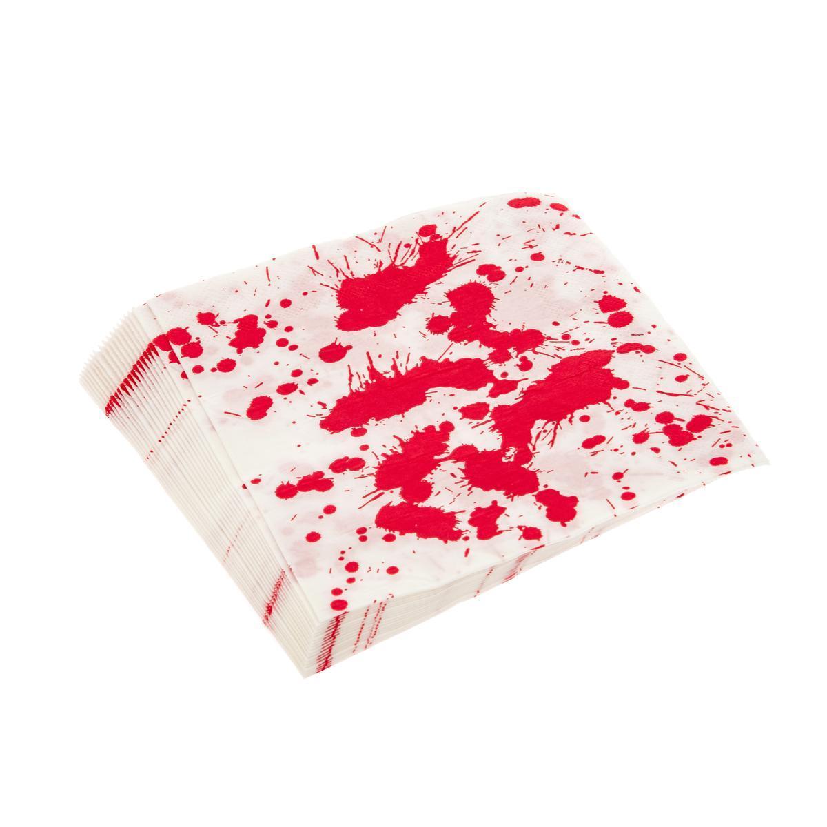 20 serviettes sanglantes - 33 x 33 cm - Rouge, blanc
