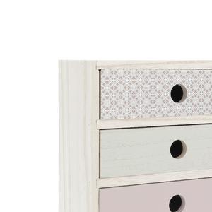 Boîte 3 tiroirs - L 18 x H 8 x l 18 cm - Rose, beige - K.KOON