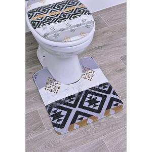 Tapis contour de WC imprimé Ethnik - Différents modèles - L 50 x l 45 cm - Multicolore