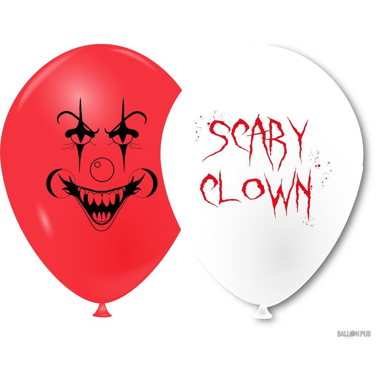 10 ballons clown effrayant - ø 25 cm