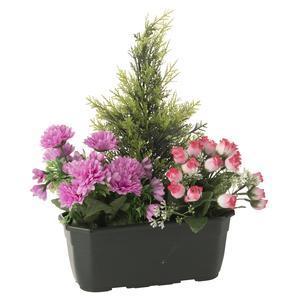 Jardinière de cyprès, chrysanthèmes et roses - H 40 cm - Différents modèles