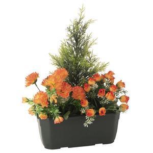 Jardinière de cyprès, chrysanthèmes et roses - H 40 cm - Différents modèles