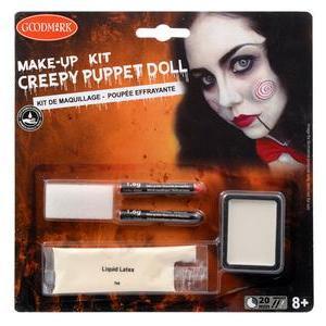 Kit de maquillage Poupée effrayante - L 18 x H 18 x l 1.2 cm - Multicolore - GOODMARK