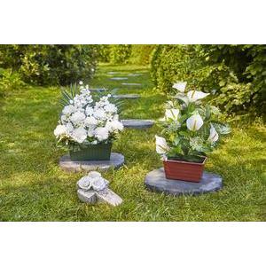 Jardinière œillets et roses synthétiques - 25 x H 44 x 12 cm - Différents modèles - Multicolore