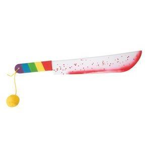 Machette sanglante de clown arc-en-ciel - H 55 cm - Multicolore