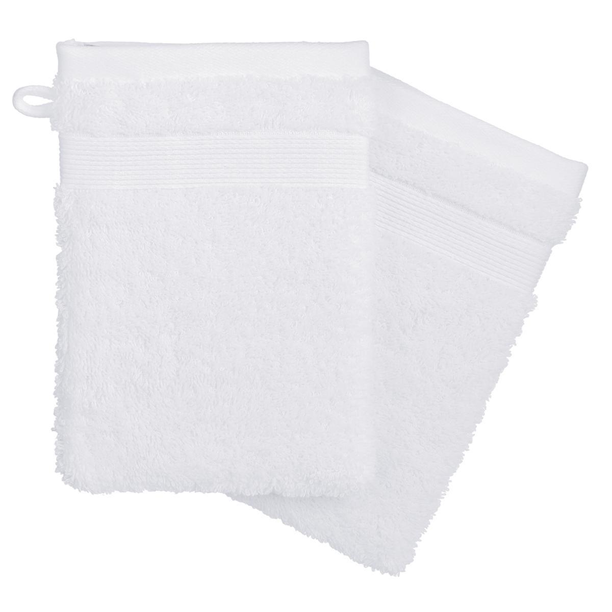 2 gants de toilette - Blanc - Atmosphera