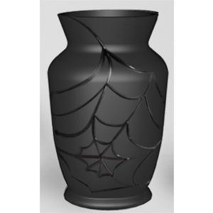Vase toile d'araignée - ø 16 x H 28 cm - Noir