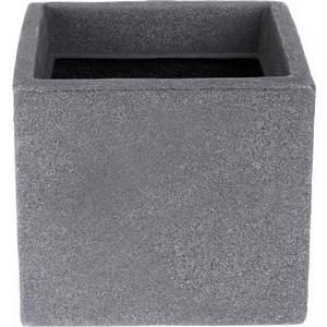 Pot de fleurs cube - L 20 x H 18 x l 20 cm - Gris