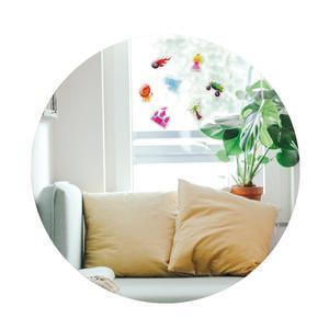 Autocollants de fenêtre réutilisables - 26.3 x 21 cm - Multicolore
