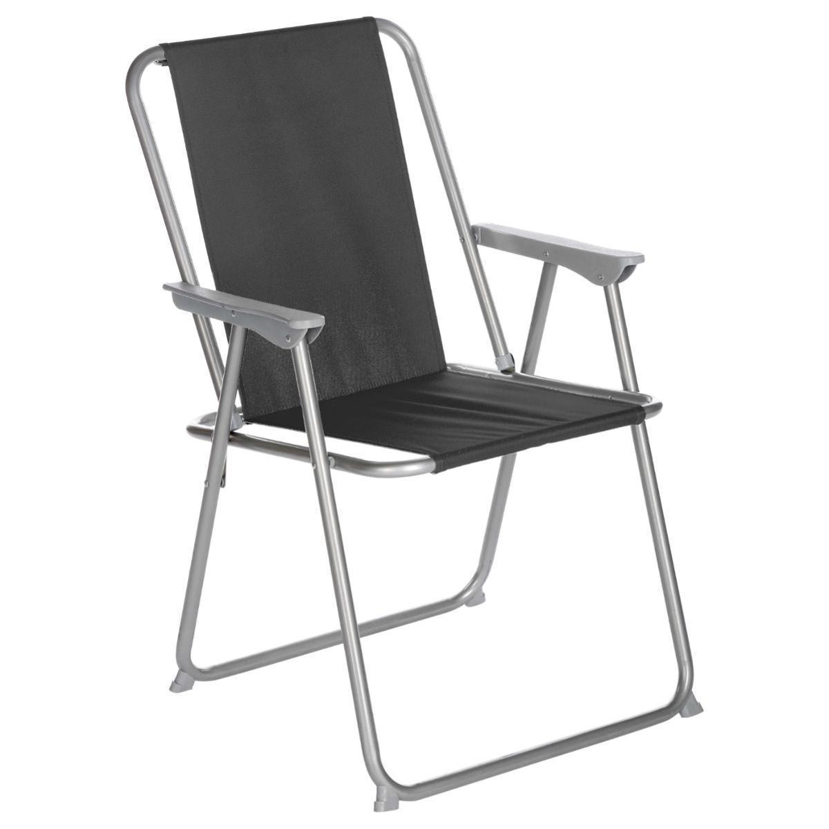 Chaise de camping Grecia - Poids maximum 100 kg - Noir