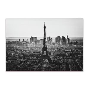 Toile imprimée Paris - L 120 x l 80 cm - Noir, blanc