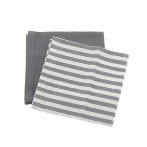 Duo de serviettes de table assorties - L 40 x l 40 cm - Différents modèles - Gris, blanc