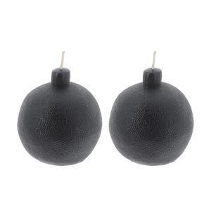 2 bougies boules - Noir