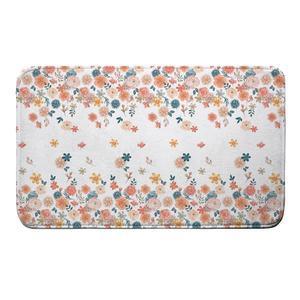 Tapis de bain Dahlia - L 75 x l 45 cm - Rose, blanc, bleu