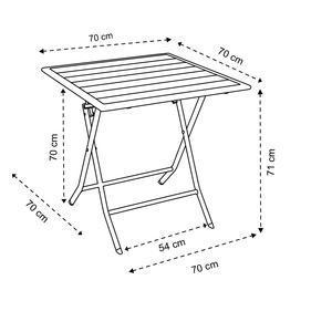 Table pliante carrée Step - 70 x L 70 x H 71 cm - Anthracite - MOOREA