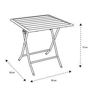Table pliante carrée en aluminium Step - 70 x 70 x 71 cm - Vert