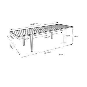 Table extensible Zao - 100 x 180 x H 75 cm - Gris - MOOREA