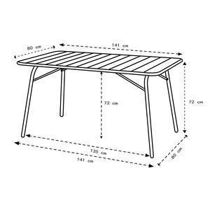 Table pliable Daïkiri - 141 x 80 x 72.5 cm - Anthracite - MOOREA