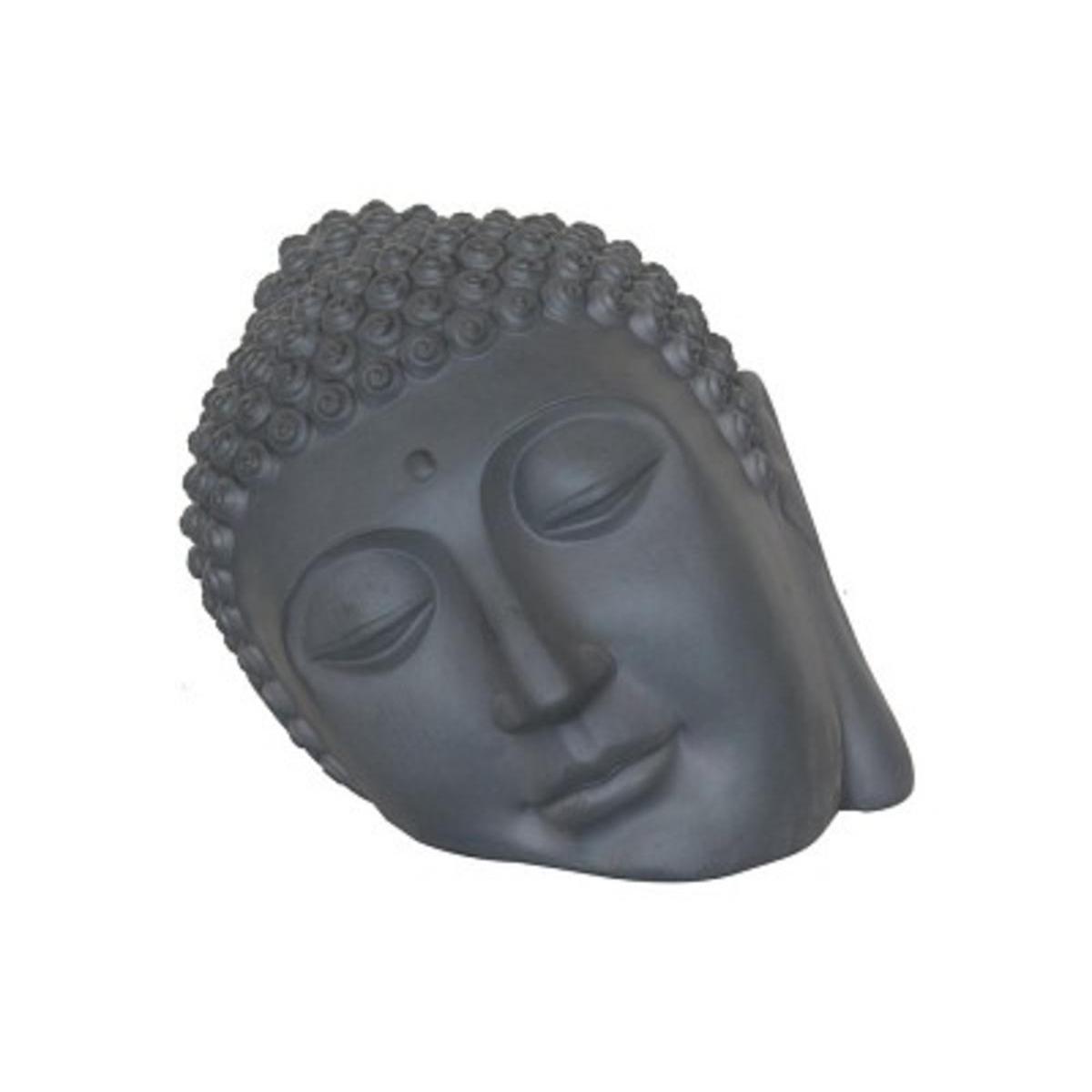 Tête de Bouddha en ciment -L 41 x H 36 x l 32 cm - Gris - MOOREA