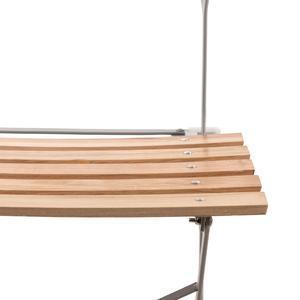 Chaise pliante en métal et bois Vita - 42 x 46 x H 81 cm - Grège - MOOREA