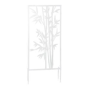 Plaque déco bambou en métal - 45 x 100 cm - Blanc