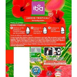 Désodorisant diffuseur de parfum en gel - 189 g - Senteur Jardin Tropical - IBA