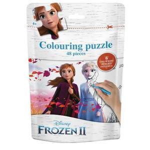 Puzzle à colorier La Reine des Neiges 2 Anna et Elsa + 6 crayons de couleurs