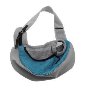 Sac de transport bandoulière pour animaux - L 45 x H 12 x l 28 cm - Gris, bleu