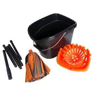 Kit de lavage Press'Pro seau + essoreur + balai à franges - Noir, Orange - VIGOR