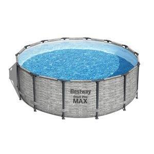 Kit piscine tubulaire ronde Steel Pro Max - ø 427 x H 122 cm - Imprimé pierres - BESTWAY