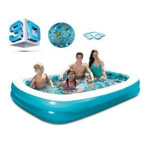 Piscine gonflable décor 3 D - L 262 x H 46 x l 175 cm - Bleu