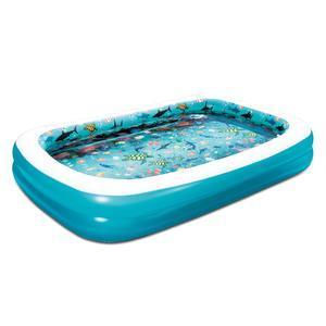 Piscine gonflable décor 3 D - L 262 x H 46 x l 175 cm - Bleu