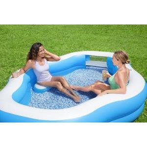 Piscine gonflable Splash View - L 305 x H 46 x l 274 cm - Bleu, blanc