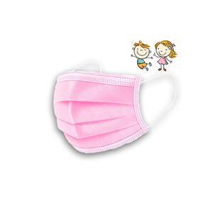 50 masques 3 plis pour enfant CE Type IIR - Taille 5 à 12 ans - Différents coloris - Rose