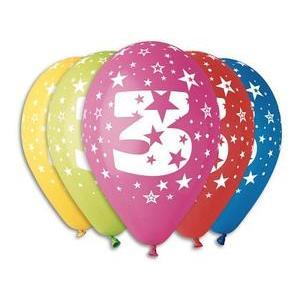 8 ballons chiffre 3 - ø 26 cm - C'PARTY