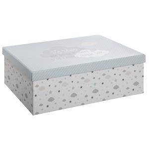 Boîte de rangement - L. 40,5 x l. 26,3 x H. 13,7 cm - Gris - ATMOSPHERA