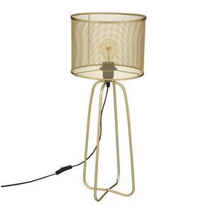 Lampe style Loft dorée - 24 x 24 x H 62 - ATMOSPHERA