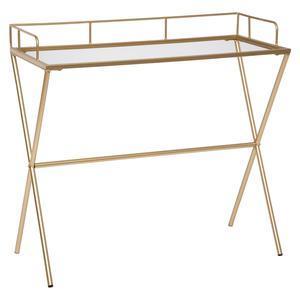 Bureau en métal doré Artif - L 95 x P 41,5 x H 88,5 cm - Or - ATMOSPHERA